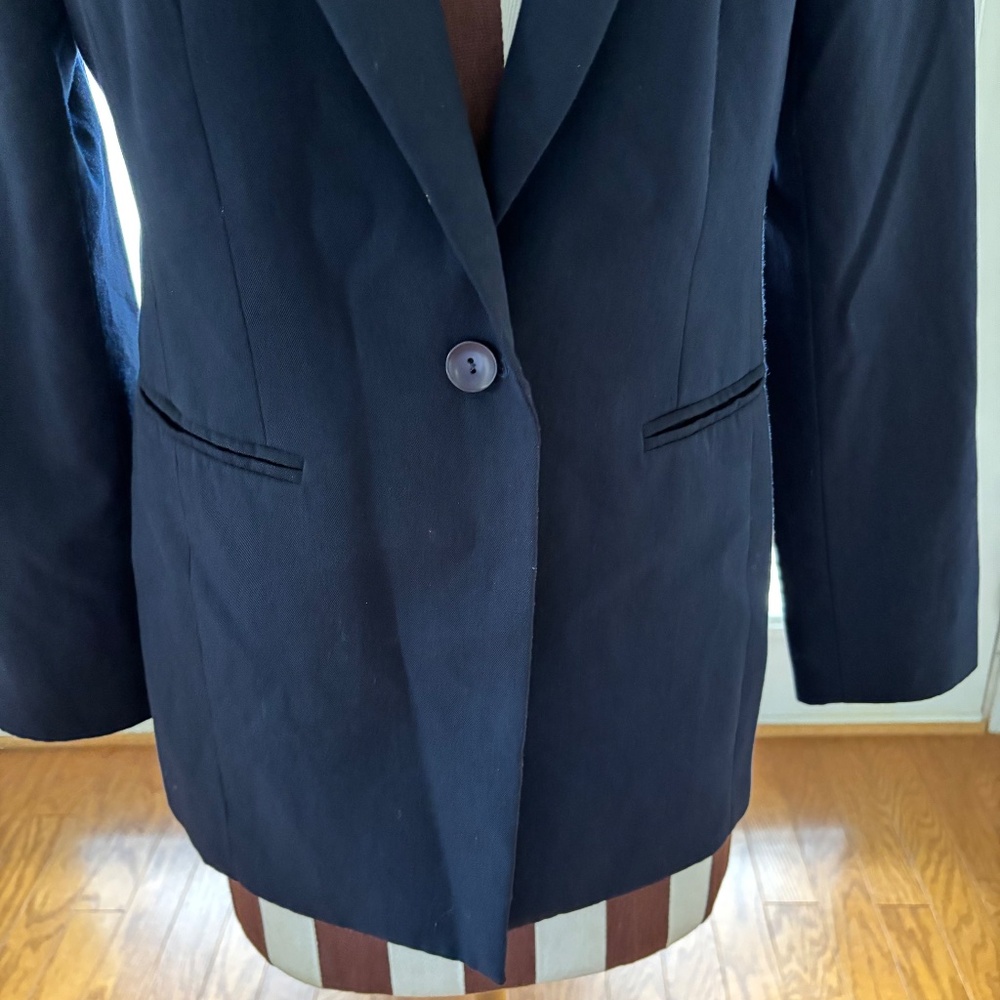 VINTAGE Pendleton Blazer Womens 6 Navy Blue Virgin Wool Jacket Preppy Classic - Picture 5 of 12